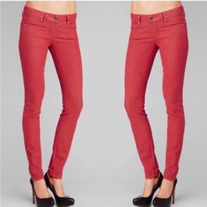 Paige Verdugo Ultra Skinny Mid Rise Jeans 31 x 30 Watermelon Red
